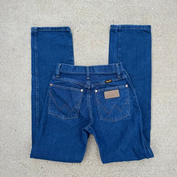 Y2K Wrangler 14MWZG Size 1x32 Cowboy Cut Slim Fit Wedgie Blue Jeans - Picture 1 of 9